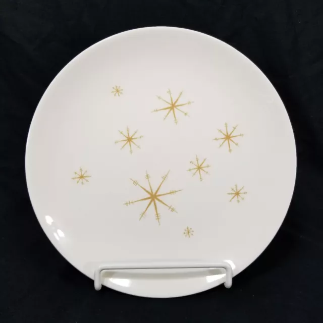 Vintage Star Glow Gold 10 Inch Dinner Plate Royal China MCM Atomic Made in USA