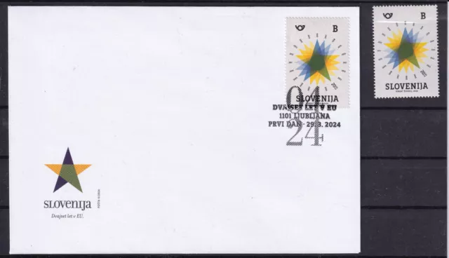 Slovenia 2024 FDC + MNH 20th Ann. of Slovenia's membership of the European Union