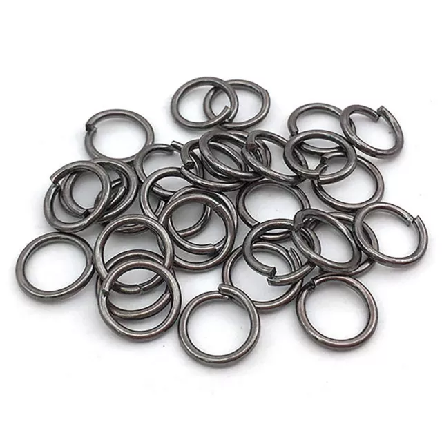 Black Strong No Fade 304 Stainless Steel Open Split Jump Rings Connector Loop