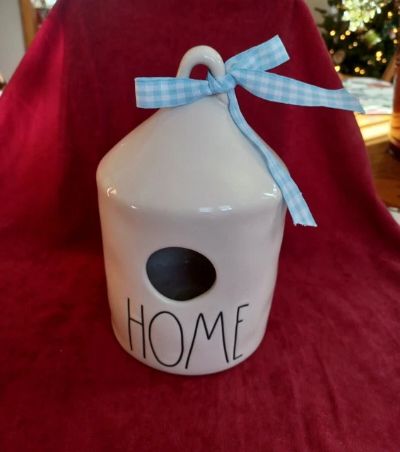 Rae Dunn Magenta "Home" Ceramic Birdhouse Ivory EUC