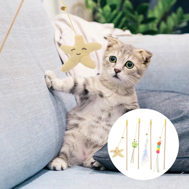 4pcs Cat intéressant Toys Toys Funny Cats Wands Household Kitten Toys Kitten Acc