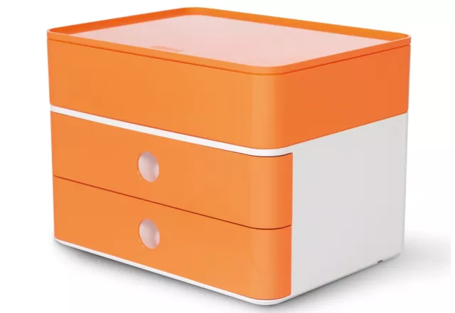 Ablagebox 2 geschl. Fächer apricot orange Schubladenbox 1100 Smart Box Plus HAN