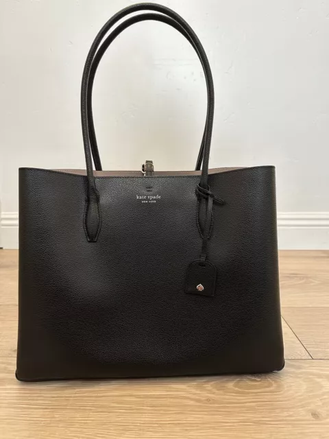 Kate Spade Cara Leather Tote Shoulder Bag - Black, Large