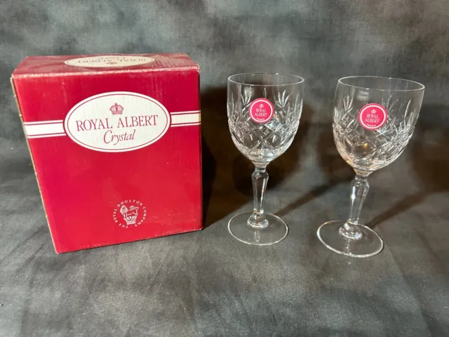 Royal Albert Crystal Sherry Glasses Set Of 2 Made In France 24% Lead 2
