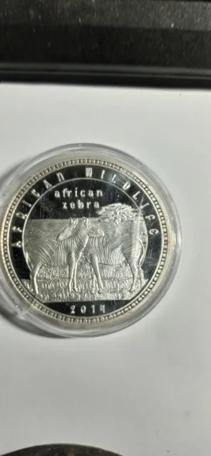 Zambia African Wildlife 2014 Silver Plate Coin 1000 Kwacha Unc
