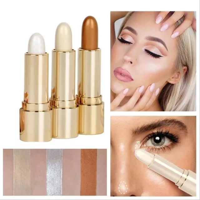 Face Concealer Stick Highlighter Pen 3D Contour Glow Contouring Brighten#