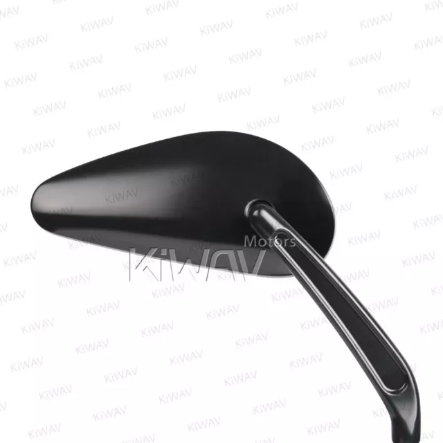 KiWAV OEM Replacement Teardrop Mirror Black Right Hand for Triumph America EFI