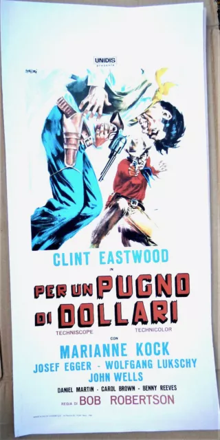 Affiche Italie Locandina entoilée:Pour une poignée de dollar. Clint Eastwood1966