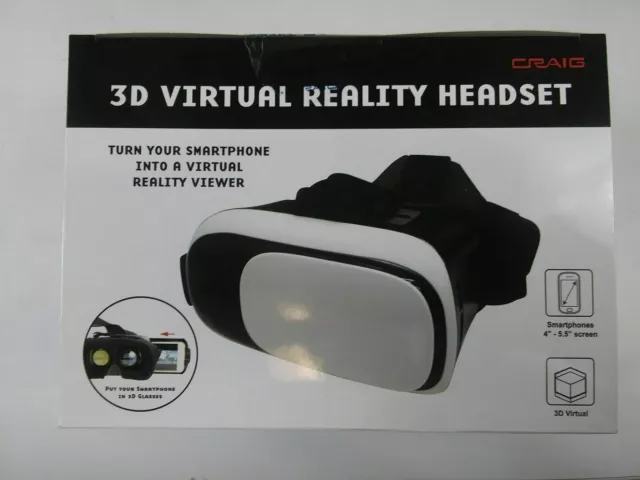 3D Virtual Reality Headset CC338 FOR SMARTPHONE SCREENS 4 - 5.5” *** New