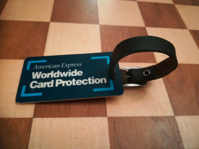 RARE Vintage 1990s American Express Amex Worldwide Card Protection Luggage Tag