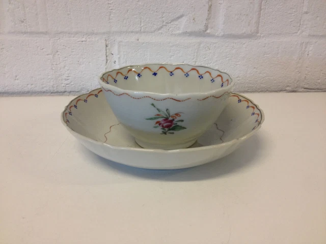 Antique 18th / 19th Century Chinese Export Porcelain Tea Bowl & Saucer