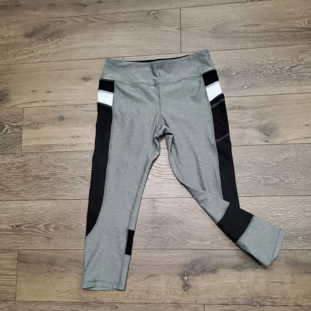 X BY GOTTEX Color Block Black gray White Legging Pants NEW Womens med