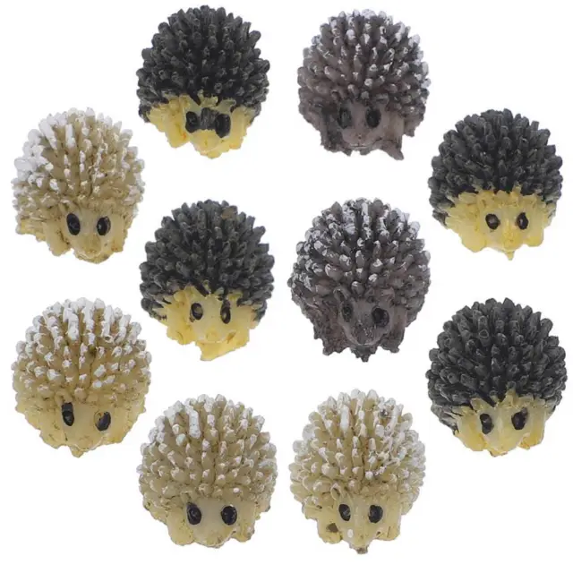 10 Pcs Hedgehog Figurine Decorations Miniature Fairy Figurines