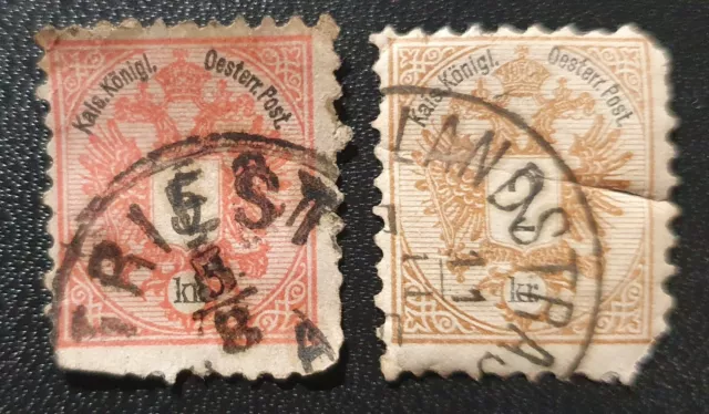 Österreich 1883 Mi.44&46 2kr/5kr