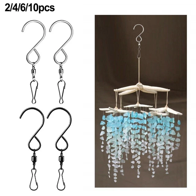 10 Clips Rotatifs Double Crochet Acier Inoxydable - 8 Cm - Pour Girouettes, Décorations, Mangeoires