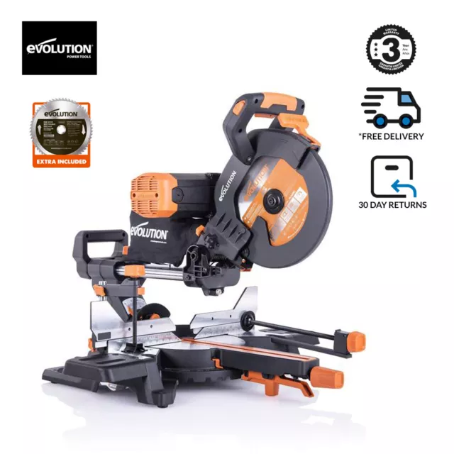 EVOLUTION R255SMS 230V 255mm Multi Material Sliding Mitre Saw TCT