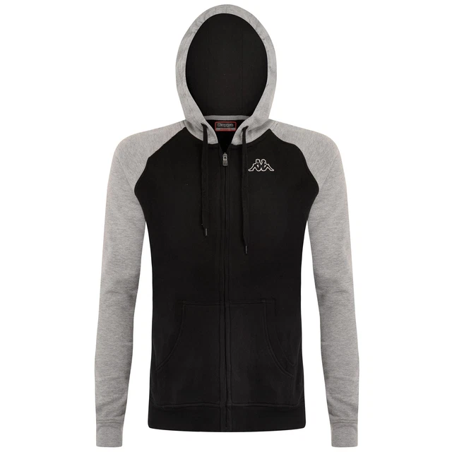 Kappa Felpe UOMO LOGO JACK SLIM Training  JACKET Black-Md Grey Mel