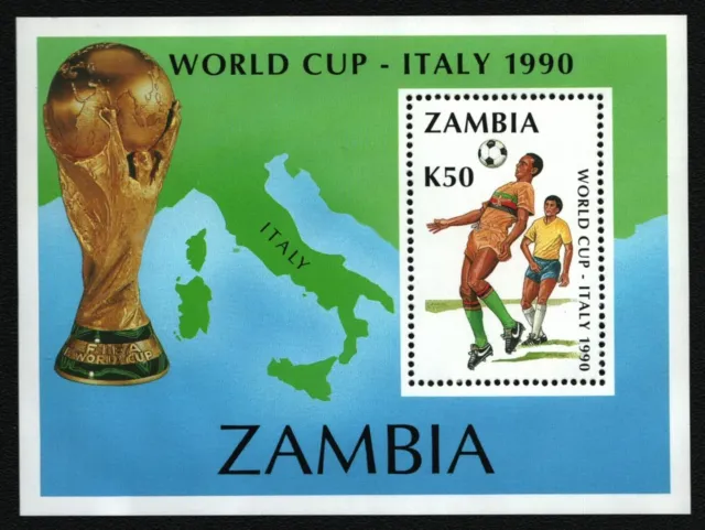 Sambia 1990 - Mi-Nr. Block 18 ** - MNH - Fußball / Soccer