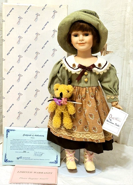 Duck House Heirloom Porcelain Doll DIANA 18" Tall Orig Box & COA Ltd Edition