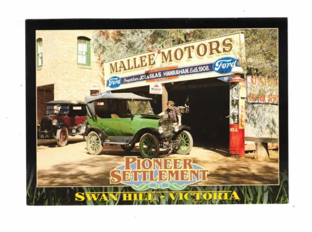 Postcard - Mallee Motors, Pioneer Settlement, Swan Hill. Vic. Australia