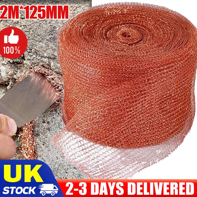 12M Pure Copper Mesh Knitted Soffit Mesh Rodent Slug Snail Rat Control Blocker