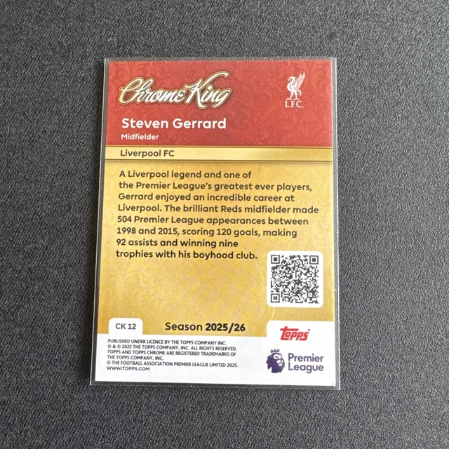 Topps Premier League 2026 Steven Gerrard Hall of Fame HOF2 (Neu (gemäss