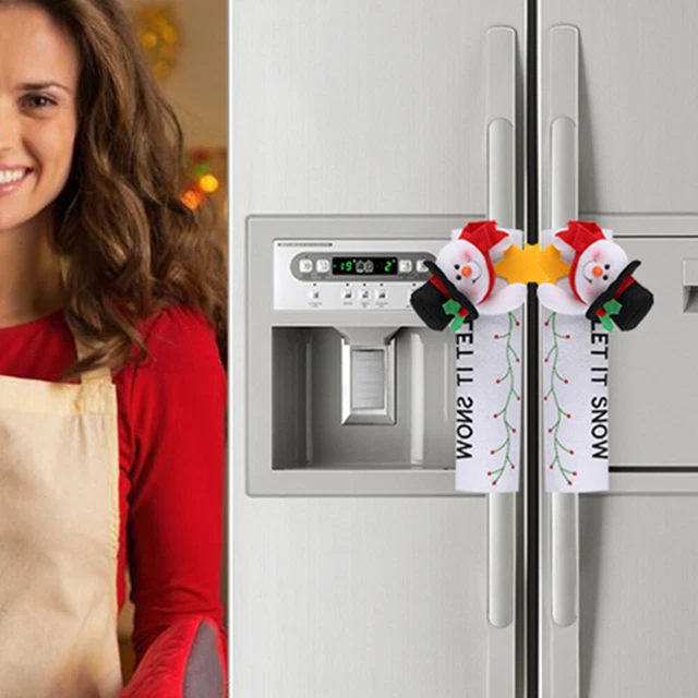 Copertura manico pupazzo di neve decalcomania manico di Natale decorazione manico forno a microonde natalizio