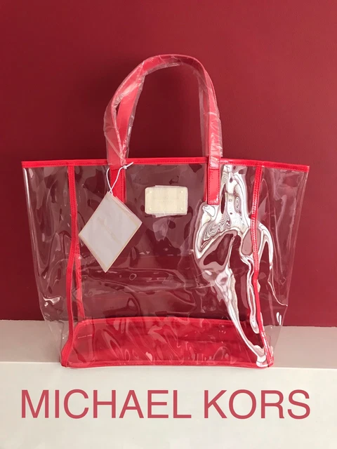 🆕MICHAEL KORS TOTE BAG CLEAR SHOPPER BEACH BAG New!!🆕 £ - PicClick UK