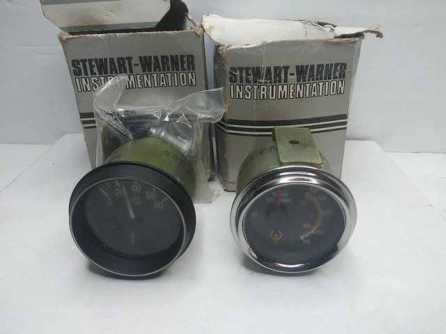 Vintage Stewart Warner Oil PSI Trans Oil Temp Lot of 2 New Old Stock Vintage Stewart Warner Oil PSI Trans Oil Temp Lot of 2 New Old Stock