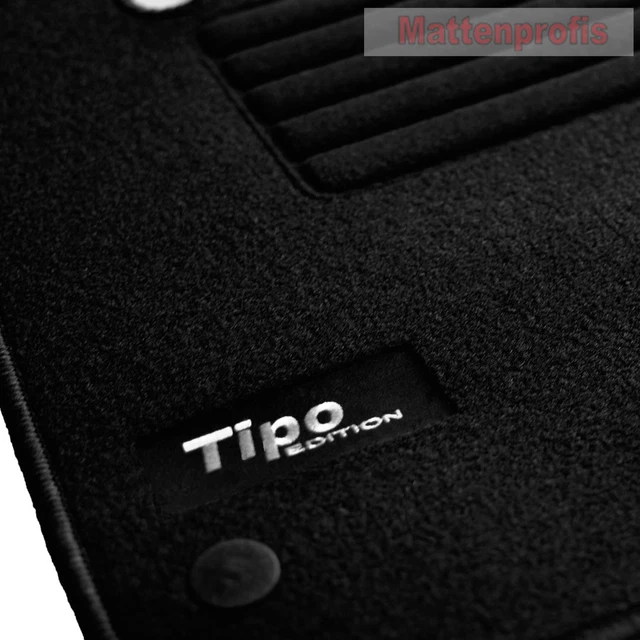 MP Velours Logo Fußmatten für Fiat Tipo Typ 356 Limousine ab Bj. 10/2015 sw