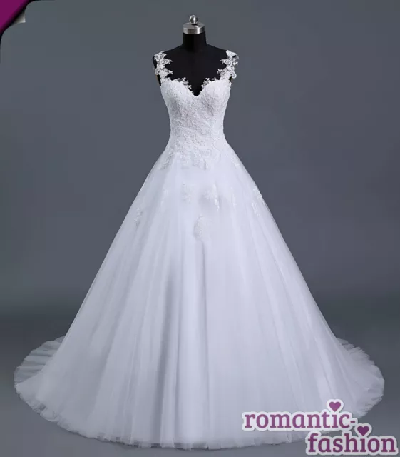 ♥ Brautkleid Hochzeitskleid Weiß Größe 34-54 zur Auswahl+NEU+SOFORT+W101♥