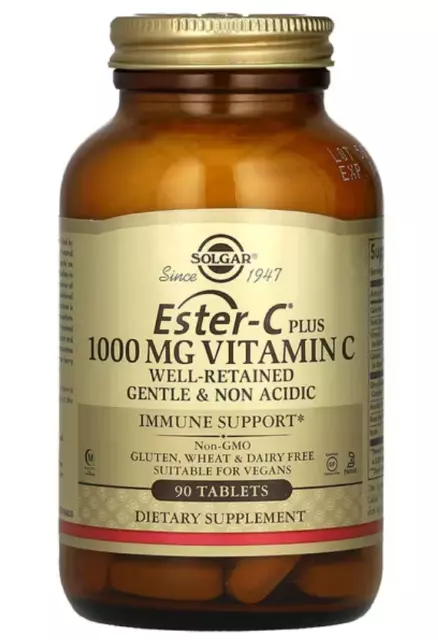 Solgar - Ester-C Plus, Vitamine C, 1000 mg, 90 comprimés