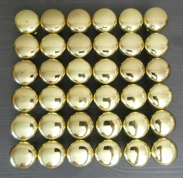 Lot/Set 36 Brass/Gold Drawer Knobs Cabinet Pulls Round Hardware 1 1/4" Diameter