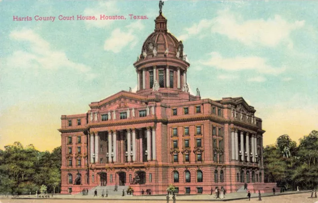 Harris County Court House Houston Texas TX c1910 Postcard