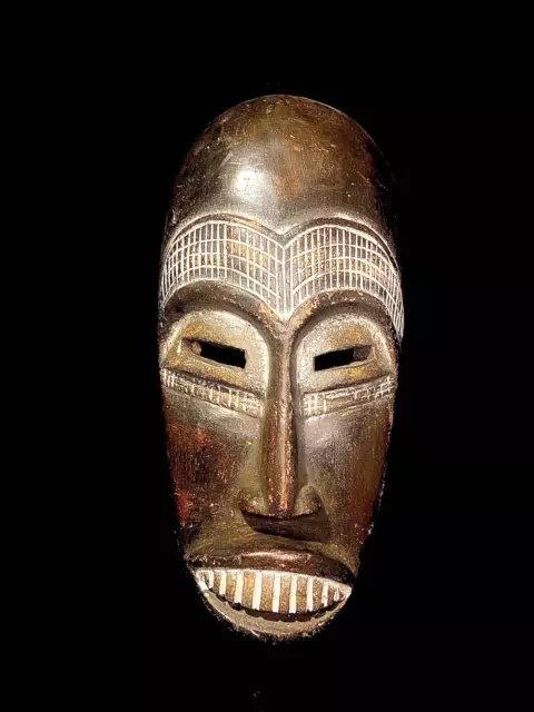 African Tribal Face masks Wood Hand Carved Vintage Wall Baule portrait ma-5160