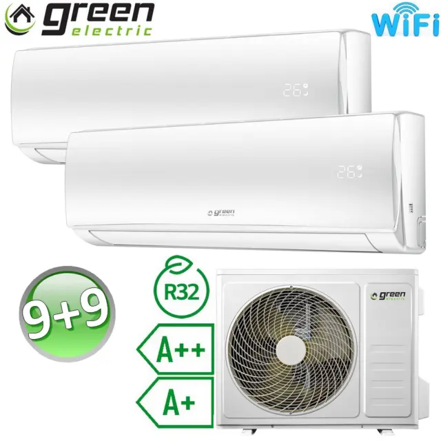 3S Climatiseur Green Electric Wifi A++ R32 9000+9000 Btu Inverter Dual Split