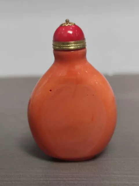 Chinese antique stirring tire agate glass high-end snuff bottle