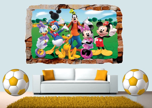 Adesivo Murale 3D Minnie Mouse Per Camera Da Letto - Poster In Vinile Decorativo