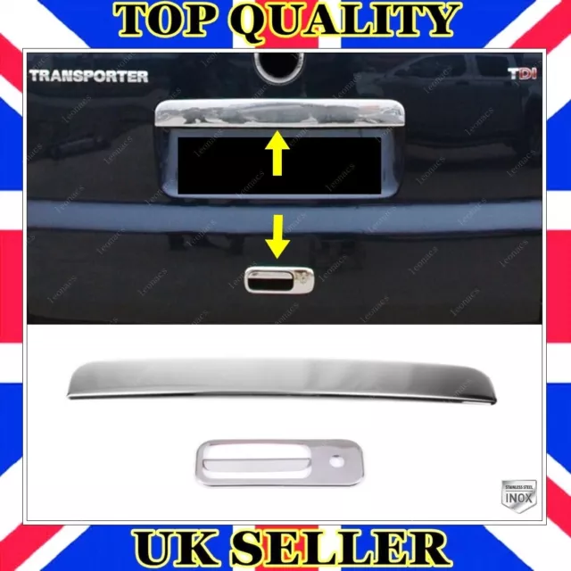 Chrome Rear Trunk Tailgate Trim + Door Handle For VW T5 TRANSPORTER 2003-2009