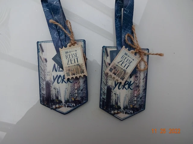 Kofferanhänger 2 Stück aus Kunstleder von NEW YORK von Spiegelburg NEU