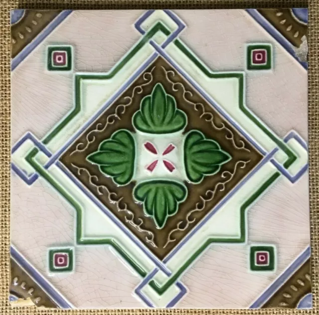 Japan COLLECTIBLE ART ANTIQUE VINTAGE NOUVEAU MAJOLICA TILE1900 Rare-Set of 9pcs