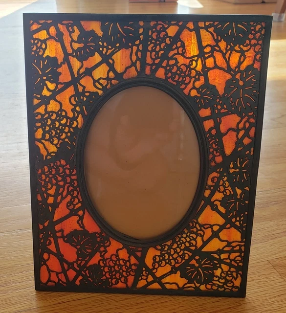 Tiffany Studios Grapevine Pattern Favrile Glass 7 1/2" x 9 1/2" Picture Frame Tiffany Studios Grapevine Pattern Favrile Glass 7 1/2" x 9 1/2" Picture Frame
