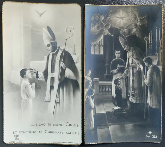 2 antico santino - Holy Card : Ricordo CRESIMA 1933  e 1942 ed. NB 273 e 1063
