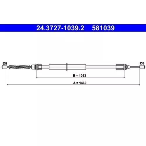 ATE Tirette à câble, frein de stationnement pour RENAULT 24.3727-1039.2