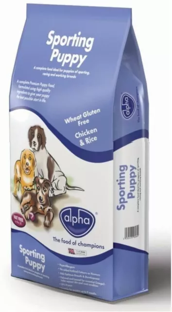 Alpha Sporting Puppy Dry Dog Food Complete Chicken & Rice Feed 15Kg Bag