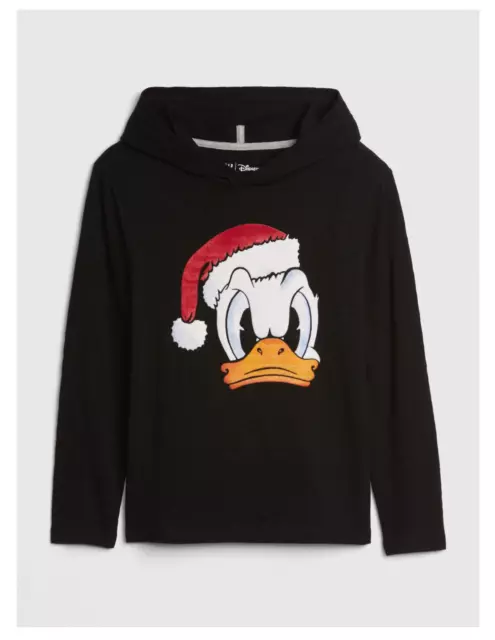 GAP GapKids Disney Donald Duck Hoodie T-Shirt True Black Size S #525046