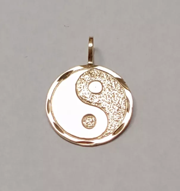 New 14k Yellow Gold Chinese Yin Yang Charm Pendant