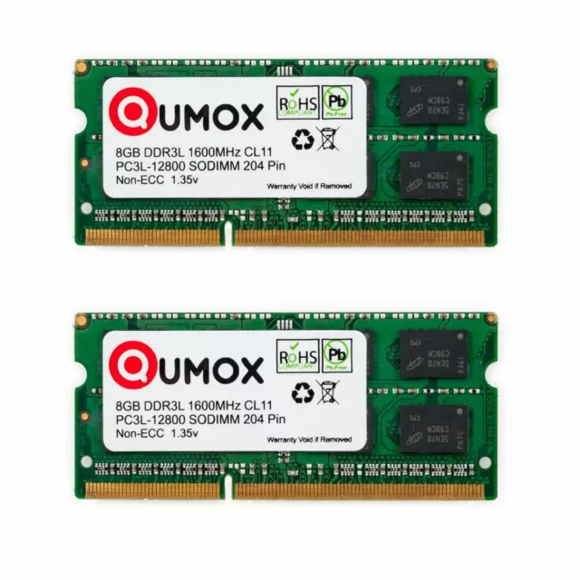 Qumox 4GB 8GB 16GB DDR3 DDR3L 1333 1600 PC3-12800 SO-DIMM Laptop-Speicher OC