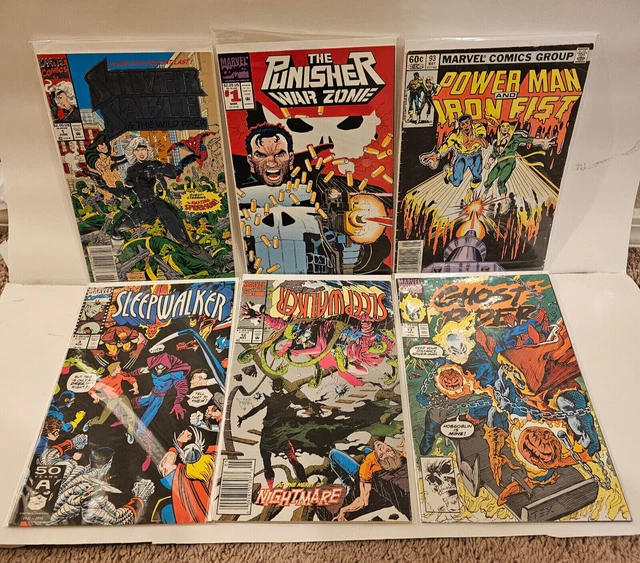 Marvel Comics 90's Lot: Punisher War Zone #1, Silver Sable #1, Ghost Rider #17