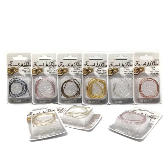 French Wire Jewellery Making Pearl Knotting Wires - Choice of Colour & Thickness